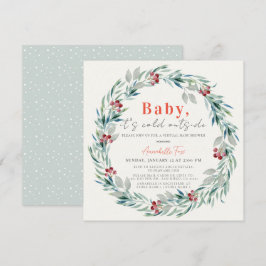 Invitación Bebé, hace frío fuera del Baby Shower virtual de W