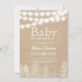 Invitación Bebé, hace frío fuera del bosque de pino claro