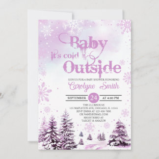 Invitación Bebé, hace frío fuera del Chica de invierno Baby S