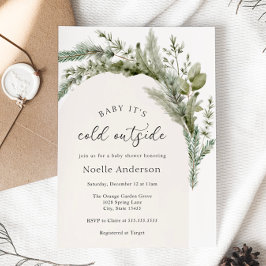Invitación Bebé, hace frío fuera del Evergreen Arch Baby Show