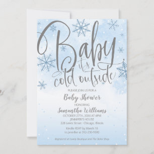 Invitación Bebé, hace frío fuera del invierno Baby Shower Inv