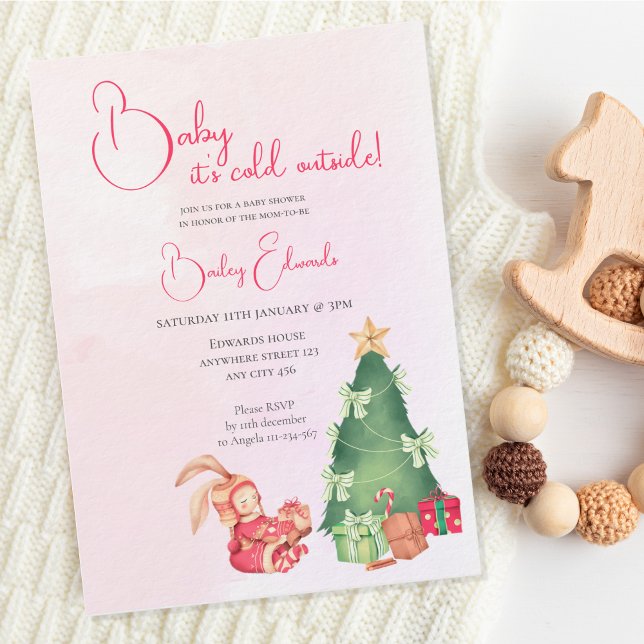 Invitación Bebé hace frío fuera del invierno Cute Ducha bebé (Subido por el creador)