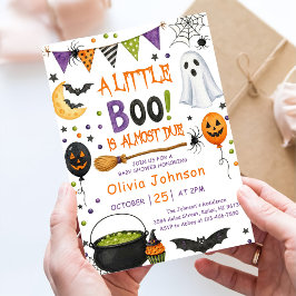 Invitación Bebé Halloween de Acuarela Un Pequeño Boo Fiesta d
