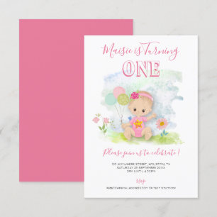 Invitación Bebé Ilustracion Primer Fiesta de cumpleaños