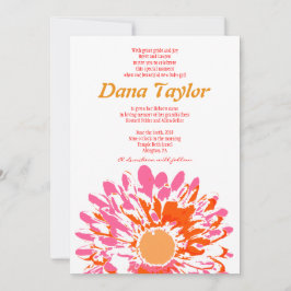 Invitación Bebé judío de la flor rosada que nombra hebreo de