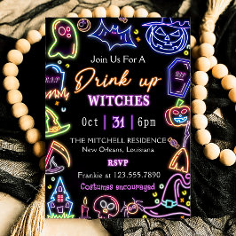 Invitación Bebe las brujas Brillo Oscuro fiesta de Halloween