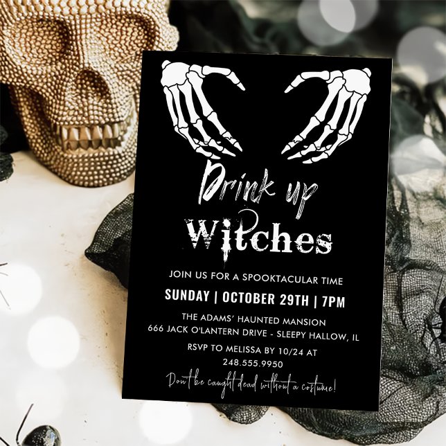 Invitación Bebe las brujas de la fiesta de Halloween gris (Subido por el creador)