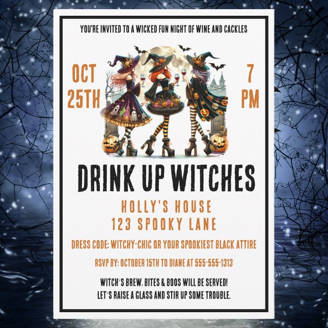 Invitación Bebe las brujas Noche de las Damas Noche de Vino H (Subido por el creador)