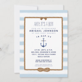 Invitación Bebé ligero azul Knot Infinity Baby Shower