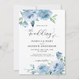 Invitación Bebé ligero azul todo en un Boda floral de código 
