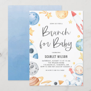 Invitación Bebé lindo astronauta tema Brunch para bebé