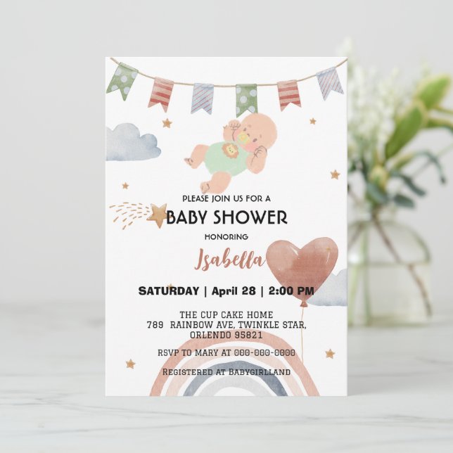 Invitación Bebé lindo bebé afroamericano, ducha de bebé (Anverso de pie)