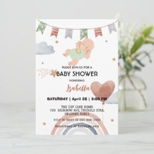 Invitación Bebé lindo bebé afroamericano, ducha de bebé