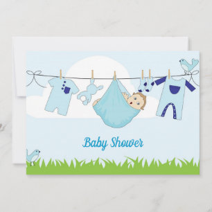 Invitación Bebé lindo cielo azul niño niño niño ducha Invitac