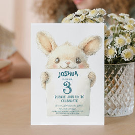 Invitación Bebé lindo conejo y Fiesta de cumpleaños de niños 