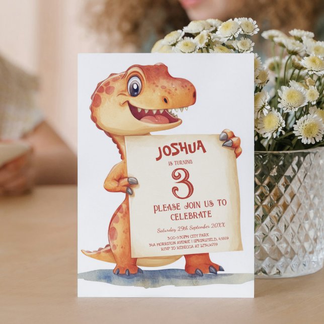 Invitación Bebé lindo Dinosaurio I Rótulo niños Fiesta de cum (Subido por el creador)