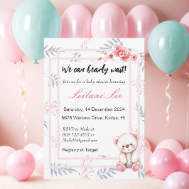 Invitación Bebé lindo espera la ducha de bebé