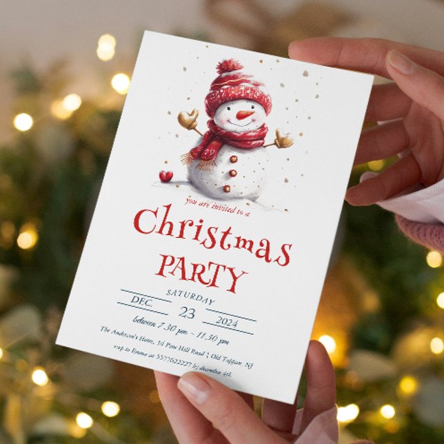 Invitación Bebé lindo Fiesta de Navidades Snowman (Subido por el creador)
