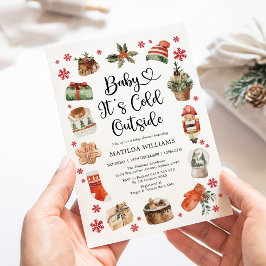Invitación Bebé lindo, frío fuera de Navidades Baby Shower