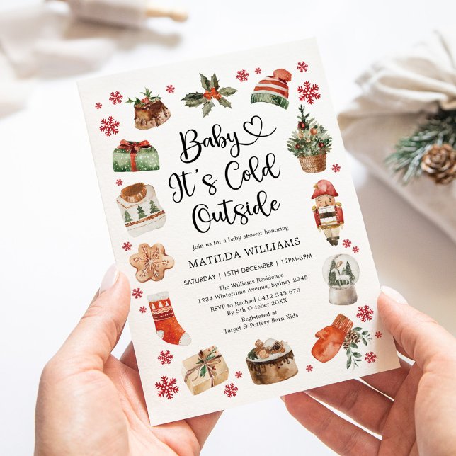 Invitación Bebé lindo, frío fuera de Navidades Baby Shower (Subido por el creador)