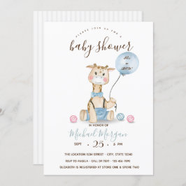 Invitación Bebé lindo jirafa globo estriba Baby Shower