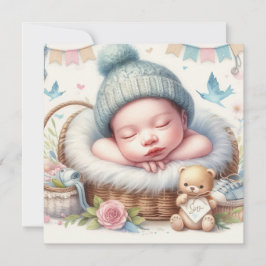 Invitación bebé lindo recién nacido