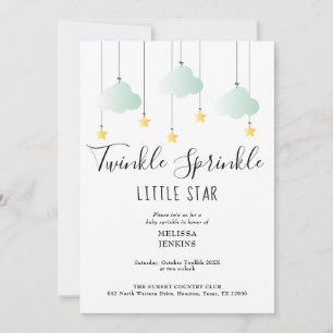 Invitación Bebé Lluvia de Estrellas Código QR Baby Shower Neu