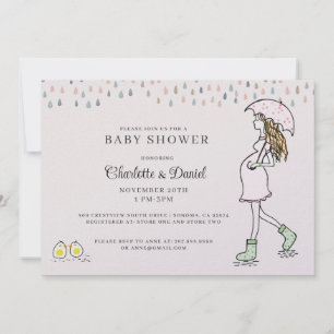 Invitación Bebé Lluvia de Ideas para Mamá Embarazada
