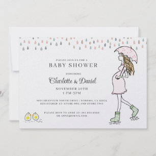 Invitación Bebé Lluvia de Ideas para Mamá Embarazada