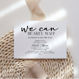 Invitación Bebé Lluvia de Regalos Oso Escritura Simple Modern