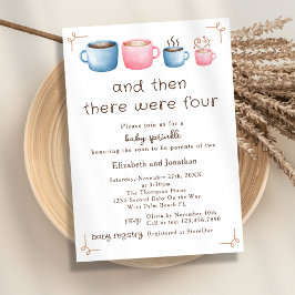 Invitación Bebé Lluvia de regalos temática de café en acuarel
