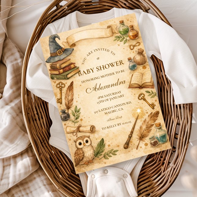 Invitación Bebé Mago: Lluvia de Magia y Hechizos (Subido por el creador)