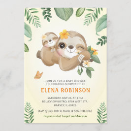 Invitación Bebé mami jungla eslova género Baby Shower neutral