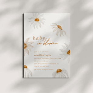Invitación Bebé margarita en flor caída rusa Boho Baby Shower