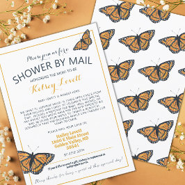 Invitación Bebé mariposa con ducha por correo