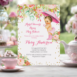 Invitación Bebé mexicano florido April Showers Baby Shower