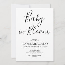 Invitación Bebé minimalista en flor