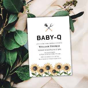 Invitación Bebé Minimalista moderno de girasol Q Baby Shower