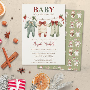 Invitación Bebé moderno hace frío fuera del Baby Shower inver