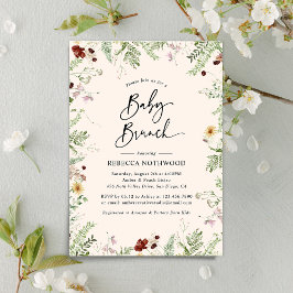 Invitación Bebé moderno Rubor Wildflowers Baby Brunch