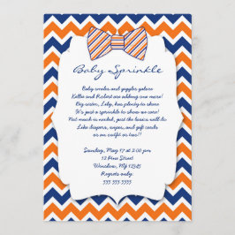 Invitación Bebé naranja de la marina espolvorosa ducha de beb