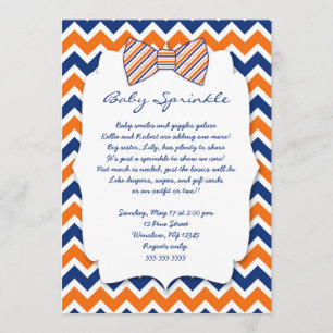 Invitación Bebé naranja de la marina espolvorosa ducha de beb