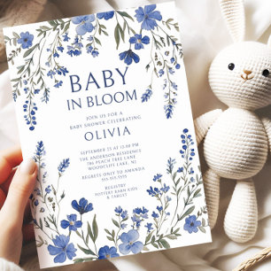 Invitación Bebé naval en una ducha de flores