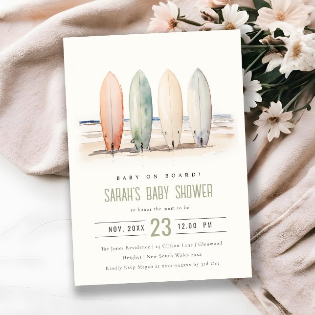 Invitación Bebé Neutral a bordo del Baby Shower (Subido por el creador)
