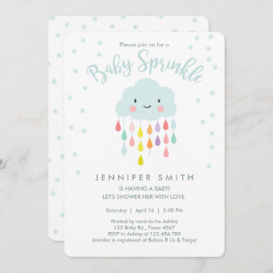 Invitación Bebé neutral arcoíris en la nube