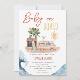 Invitación Bebé neutral de género en Baby Shower a bordo
