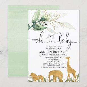 Invitación Bebé neutro con respecto al género de los animales