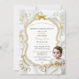 Invitación Bebé niña bautismo Comunión cristiana Biblia