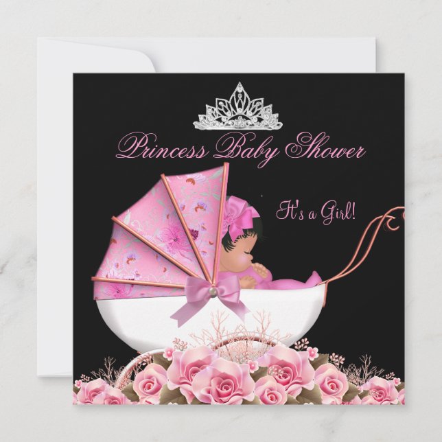 Invitación Bebé Niña Cumpleaños Baño de Bebé Rosa 3a (Anverso)