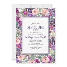 Bebé Niña Floral Rosa Púrpura Sip See Shower